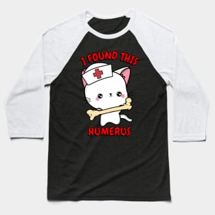 Funny angora Cat tells a lame joke Baseball T-Shirt